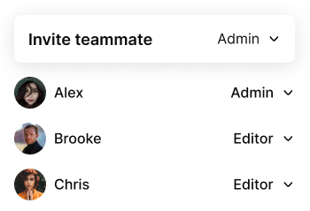 Manage everything including your team from one dashboard.