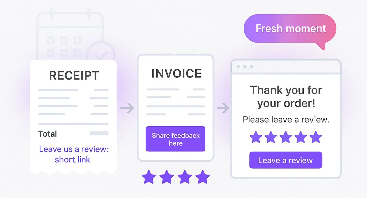 Use receipts, invoices, or thank-you pages