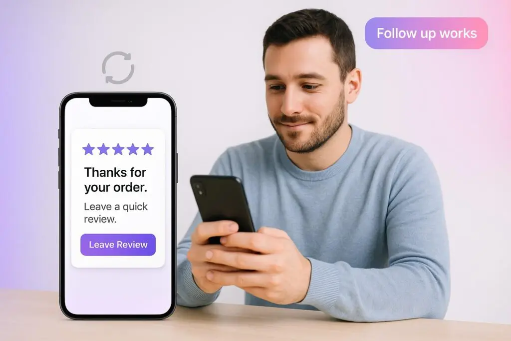 Follow up after orders and reservations