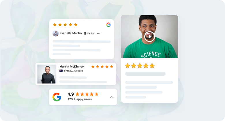 Display reviews for social proof