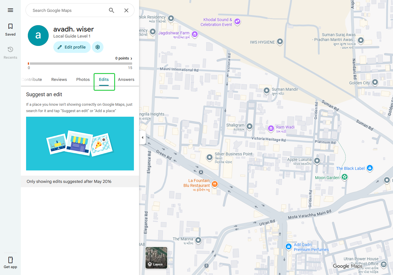 Go to your contributions to edit Google reviews