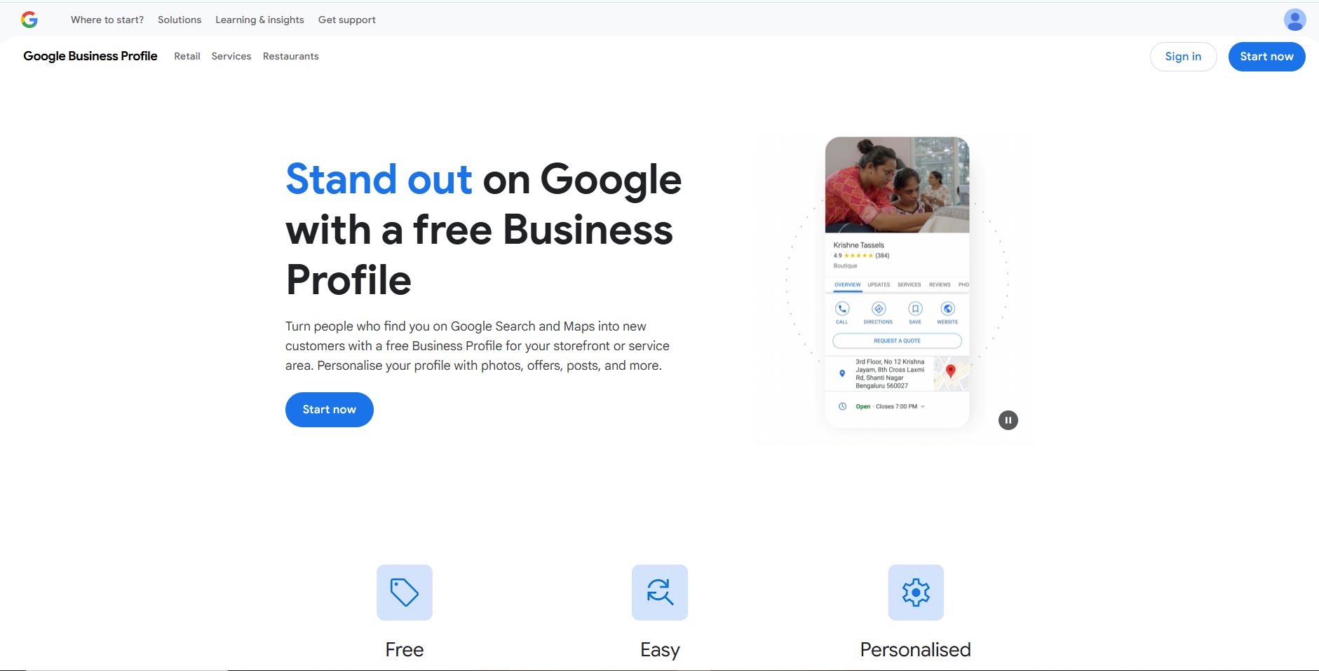 Google Business Profile log in