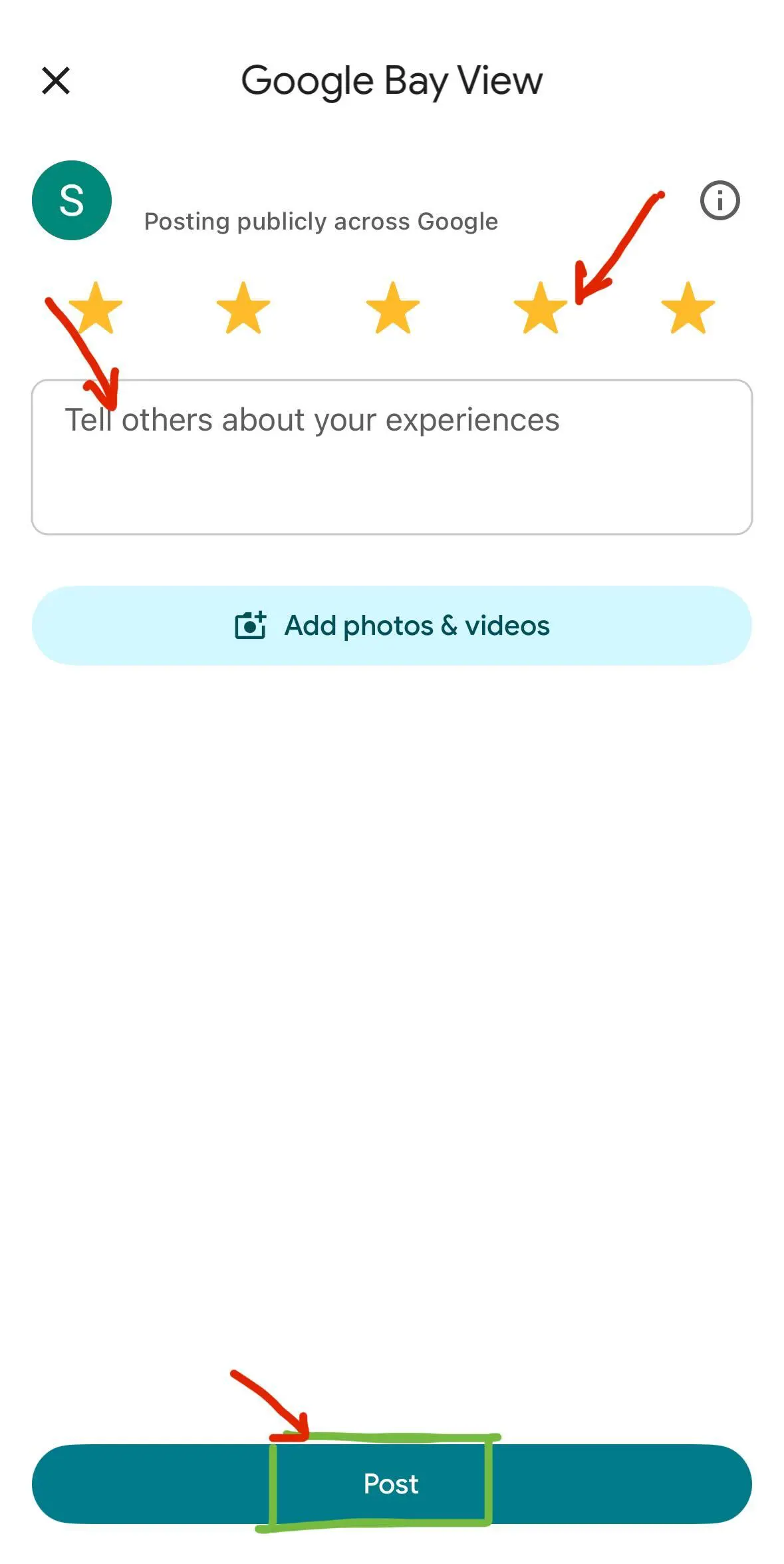 How to add a Google Maps Review on mobile