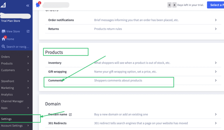 How to enable or disable bigcommerce reviews 
