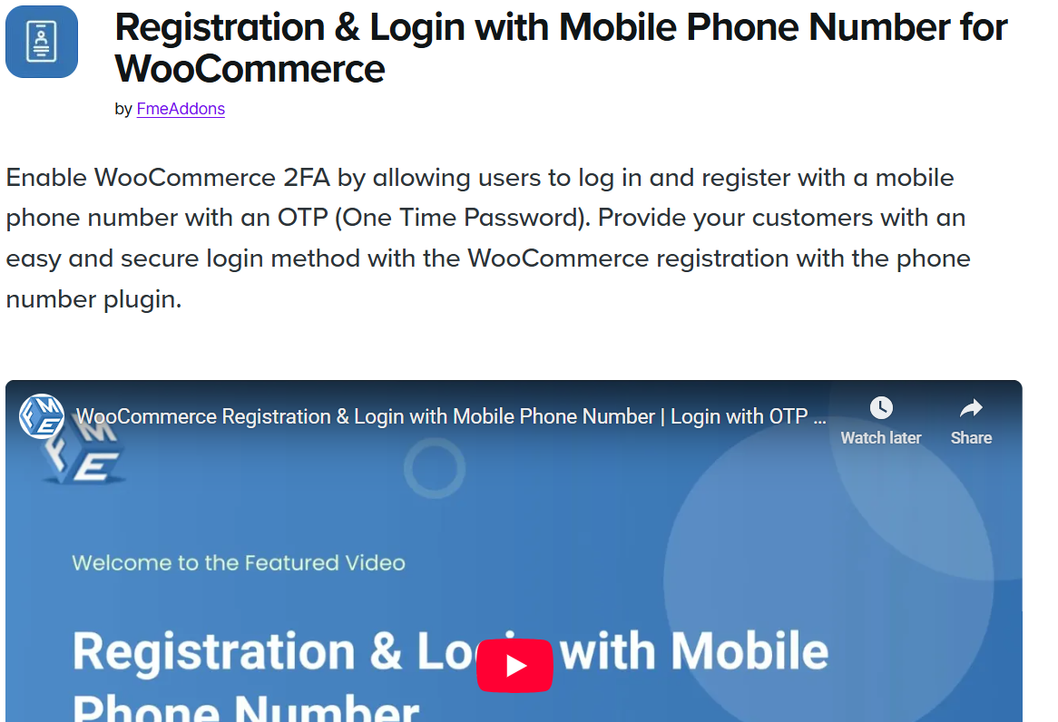 Registration & Login with Mobile Phone Number for WooCommerce 