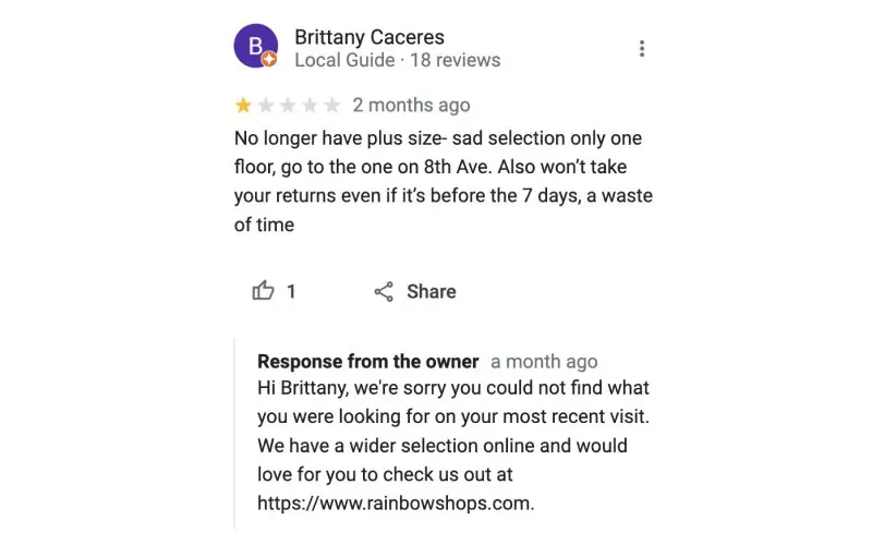 Brittany Caceres – Retail Experience