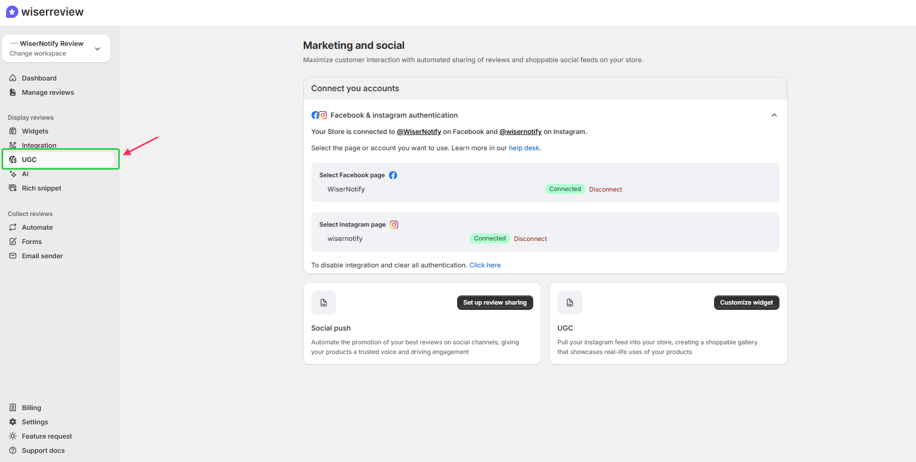 Connect your social accounts