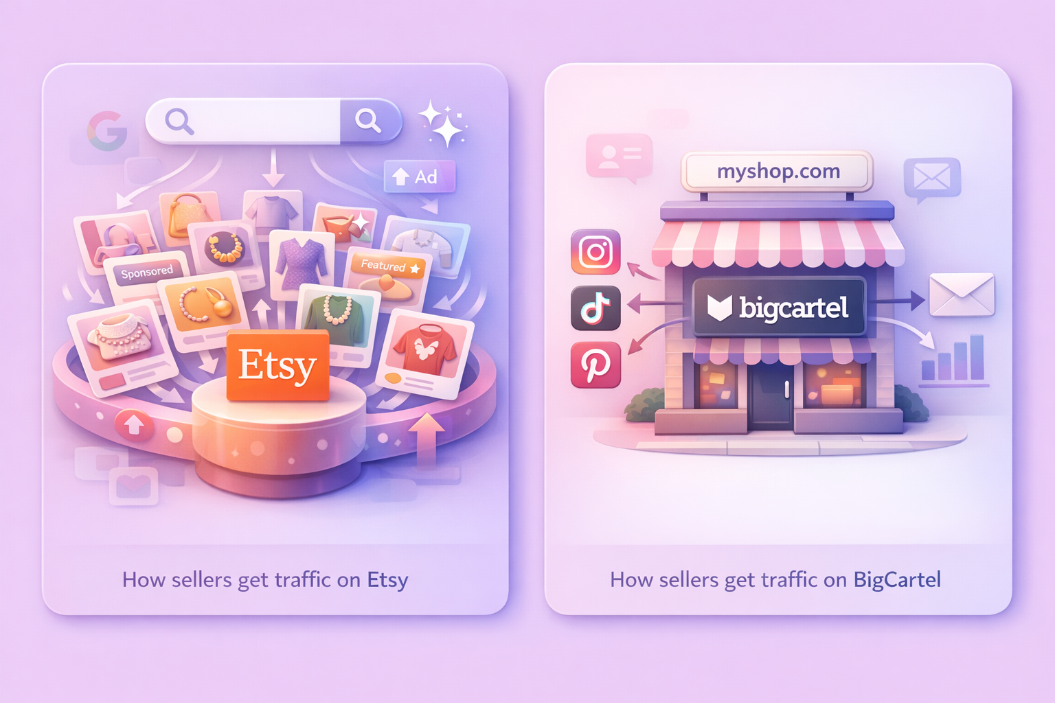 BigCartel vs Etsy traffic and marketing 