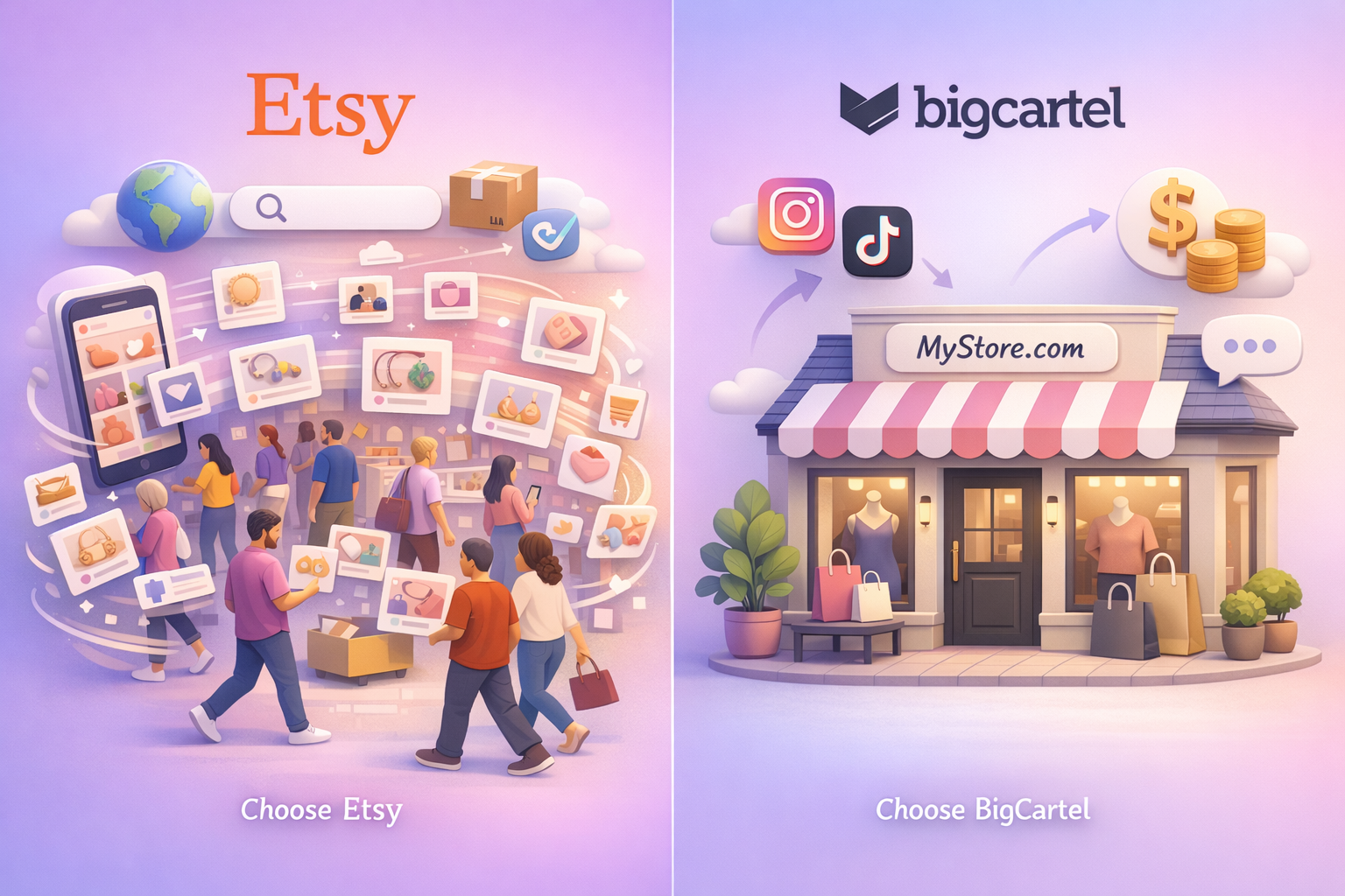 BigCartel vs Etsy, what to choose