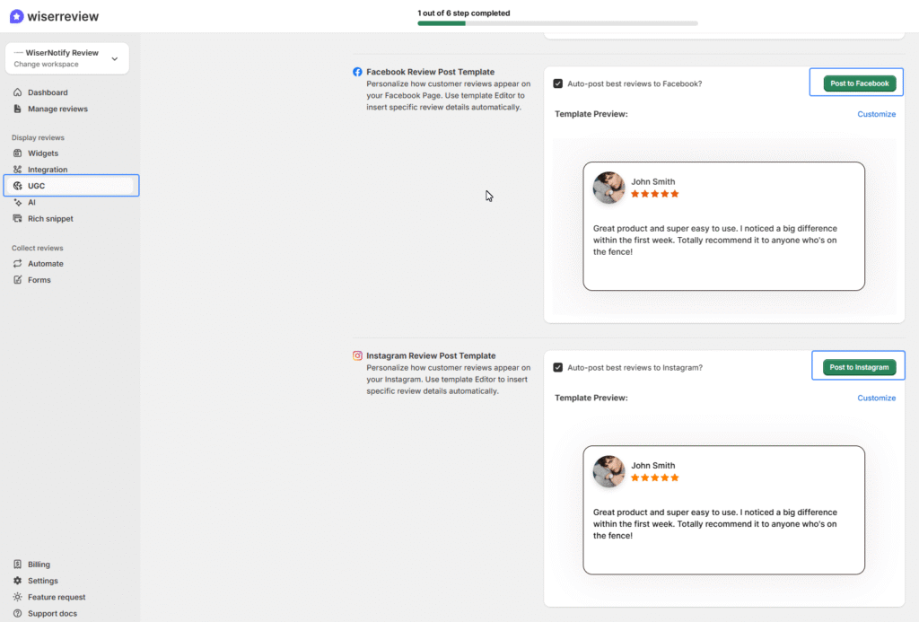 Repurposing Google reviews into social media posts