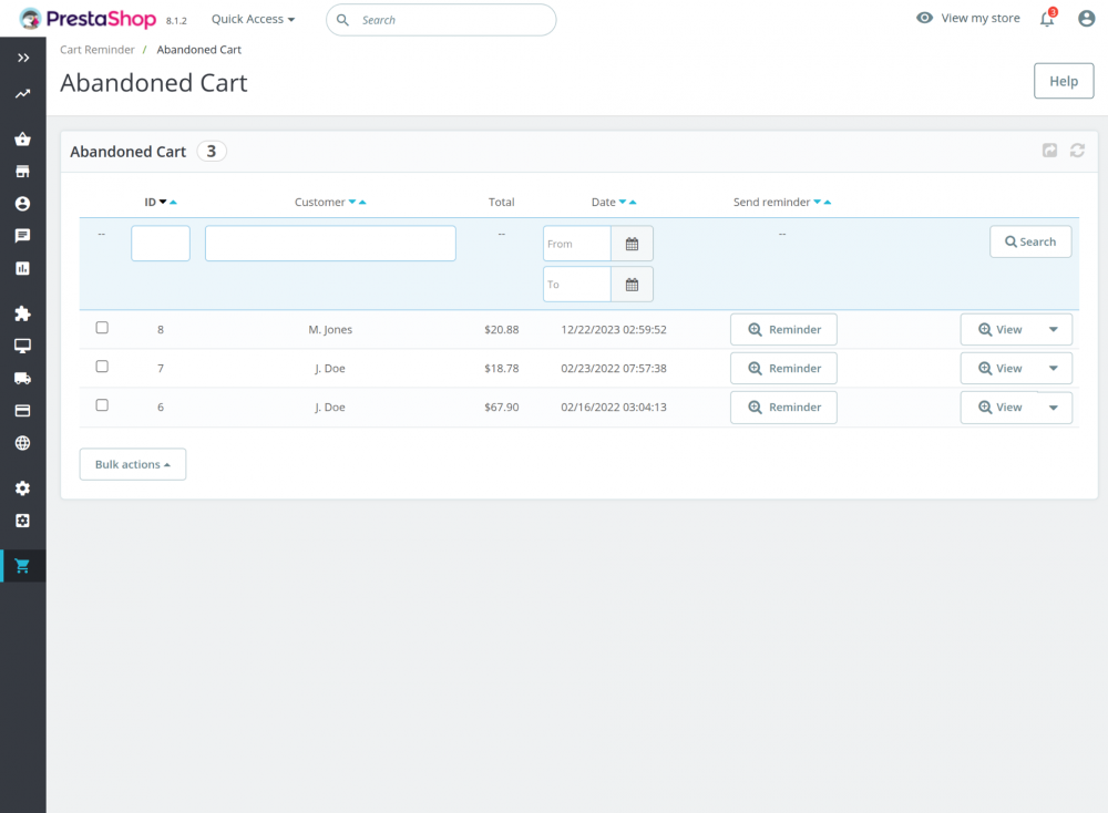 Recover Abandoned Carts