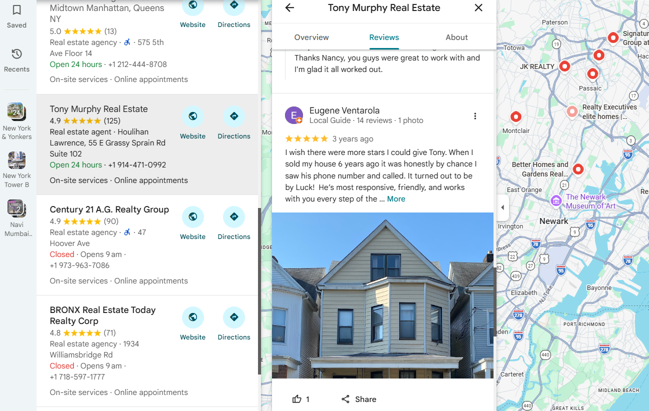 Google reviews for real estate