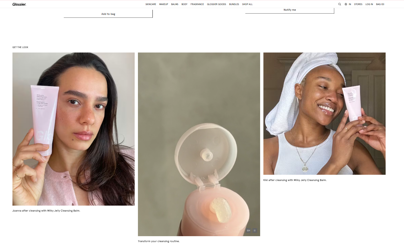 Ecommerce Brands Use Reviews (Glossier)