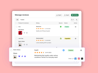 Manage Reviews