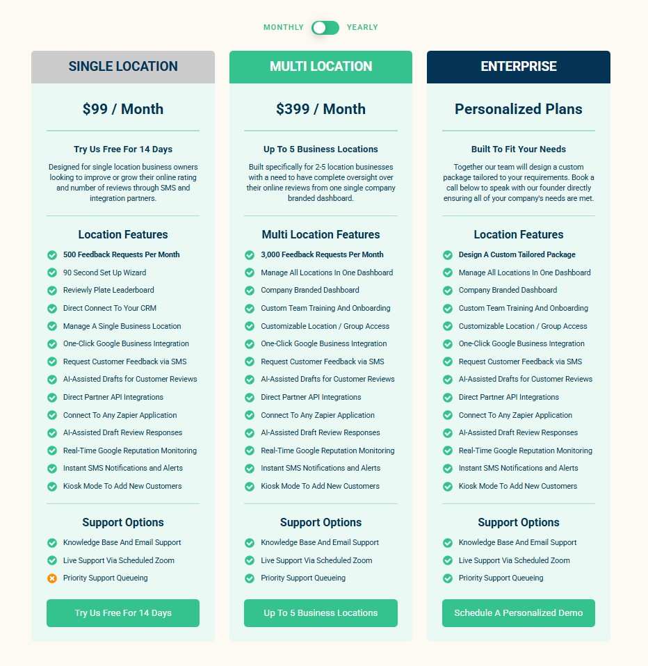 Reviewly pricing