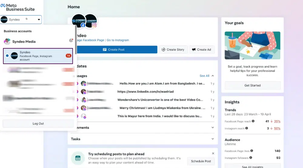 Facebook (Meta Business Pages)