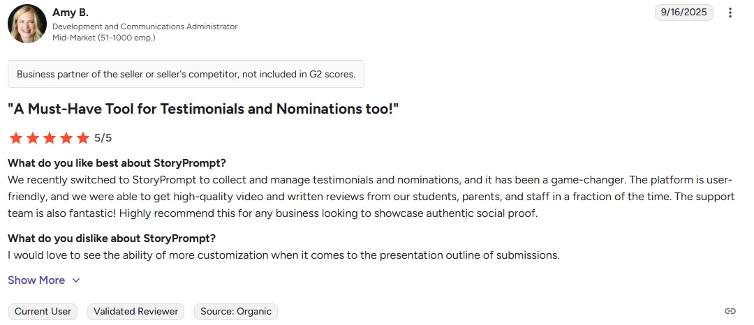 StoryPrompt User Reviews