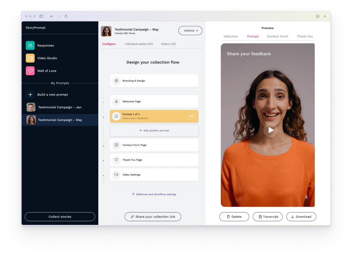 StoryPrompt Testimonial Collection