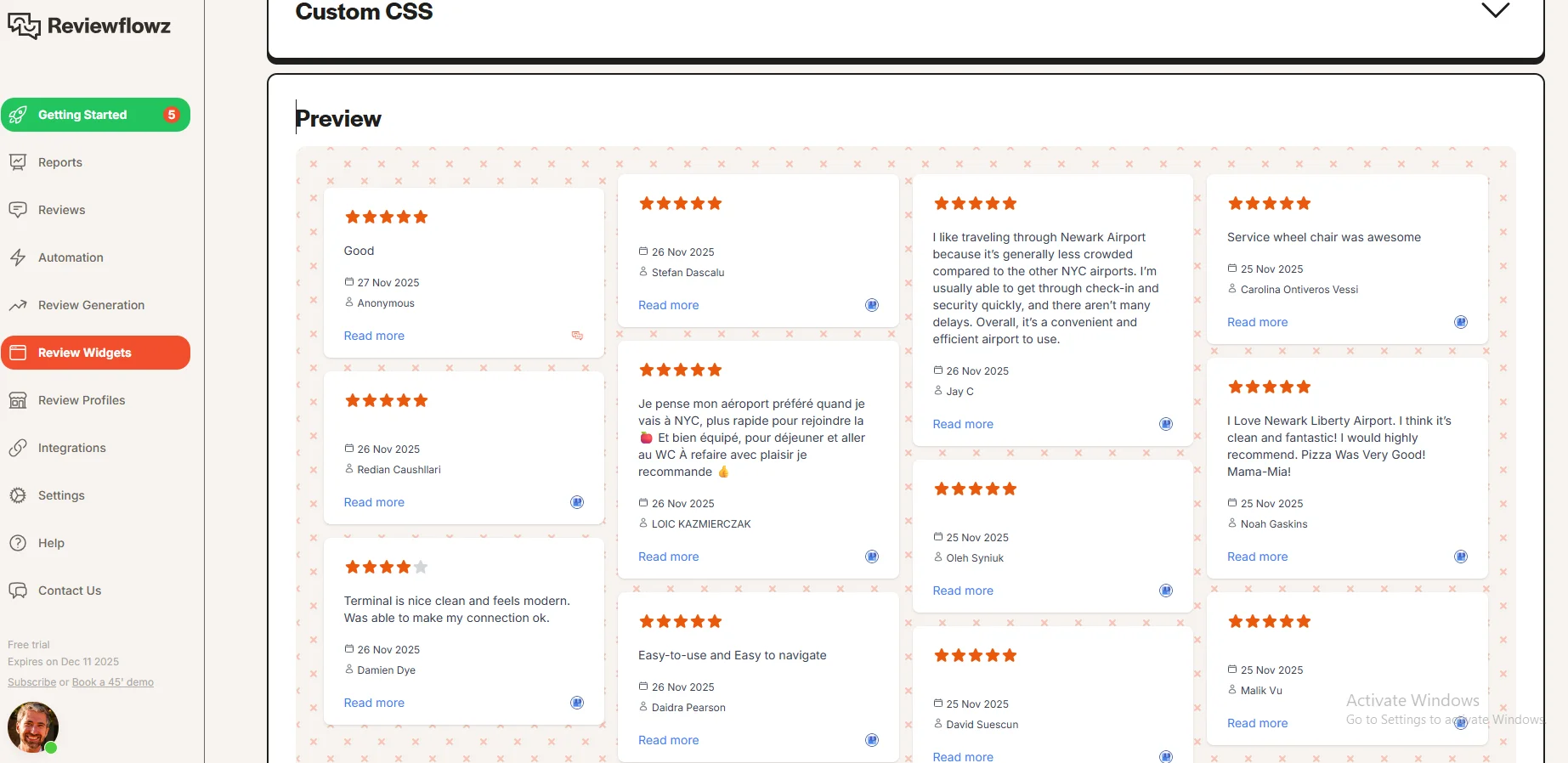 ReviewFlowz Testimonial Display