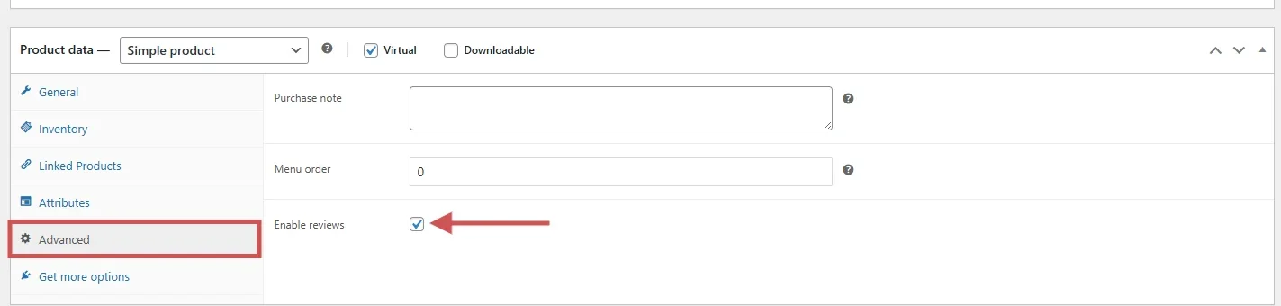 Enable reviews on individual products