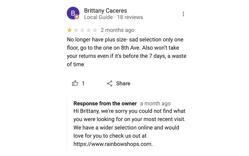 Brittany Caceres – Retail Experience