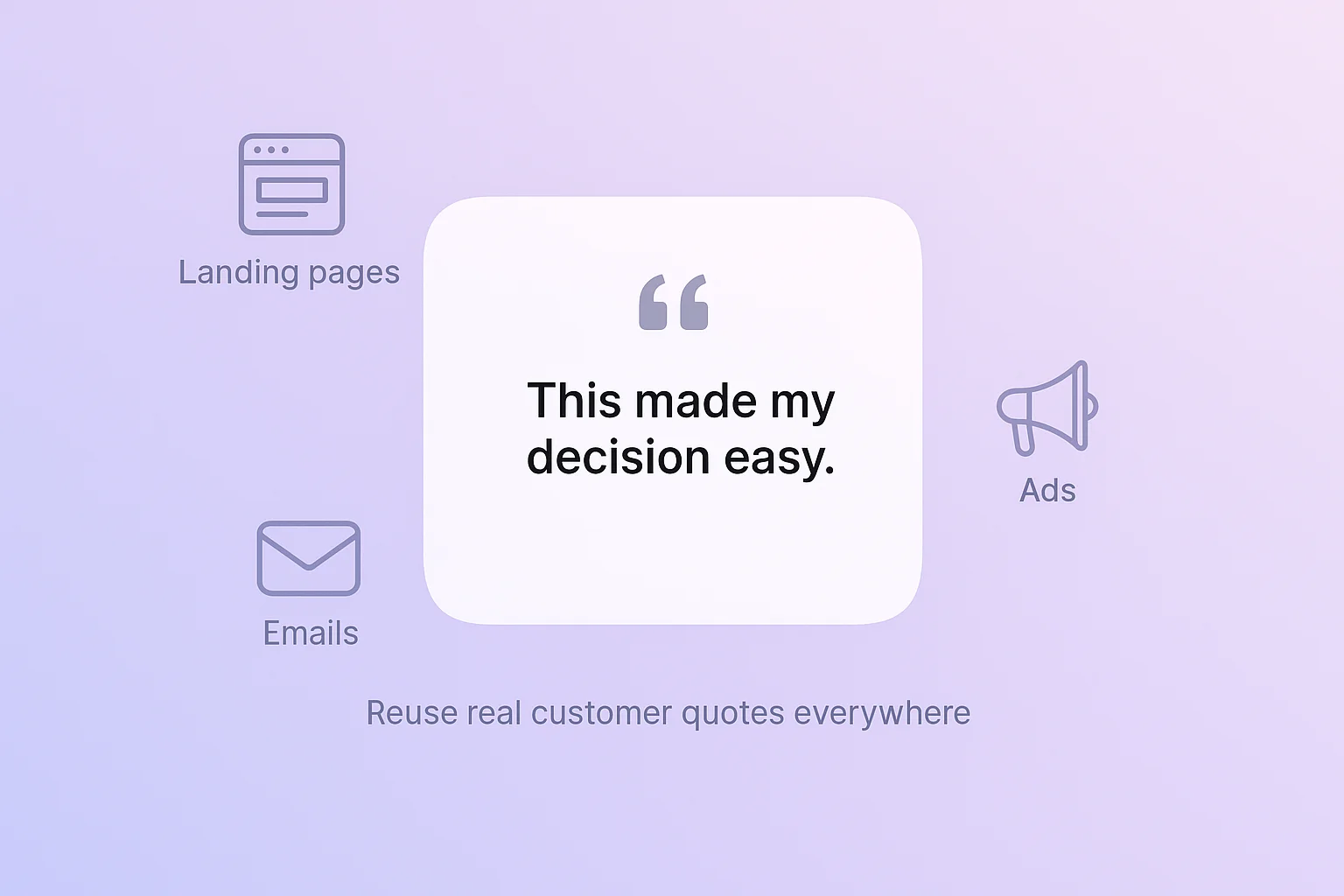 Include top quotes in landing pages, emails, and ads
