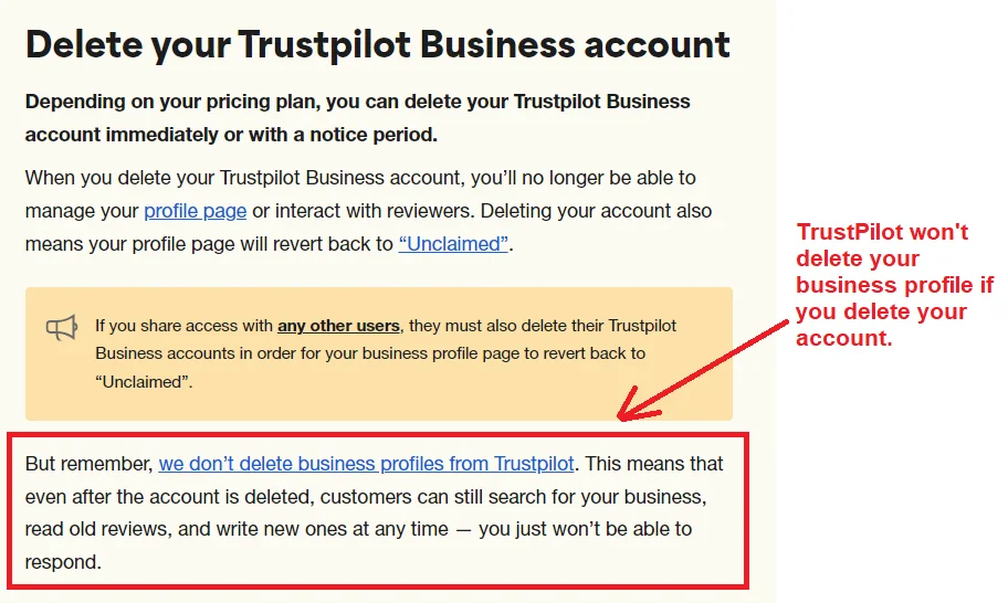 TrustPilot states this clearly: 
