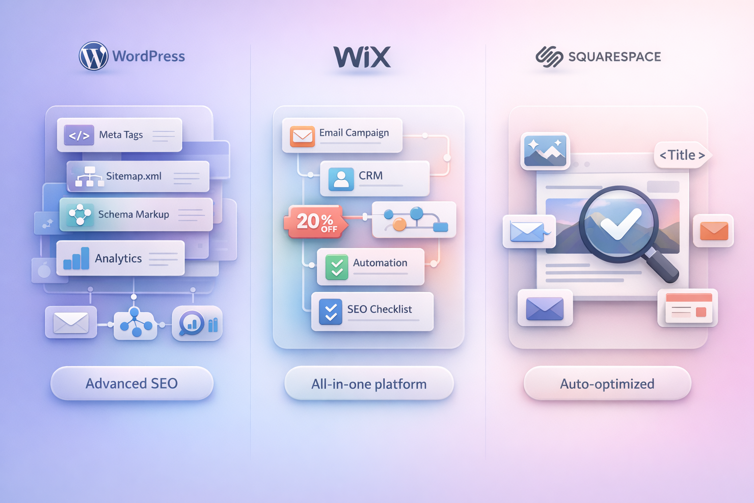 squarespace vs wix vs wordpress SEO