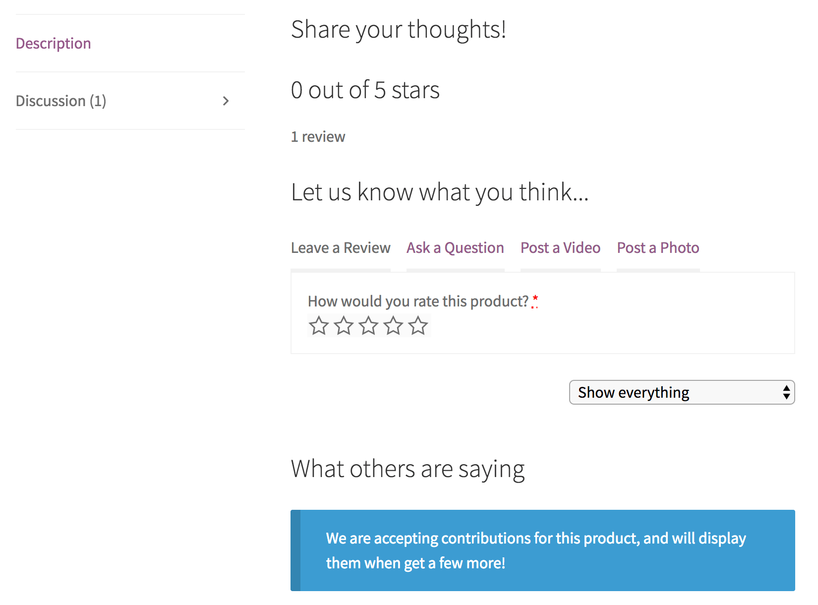Review Form & Contribution Types