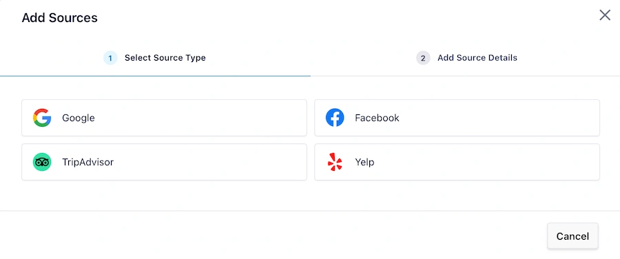 Select Review Source Type